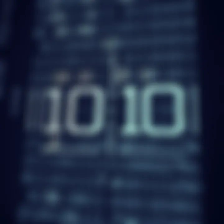 Diagram illustrating the conversion between binary and decimal number systems