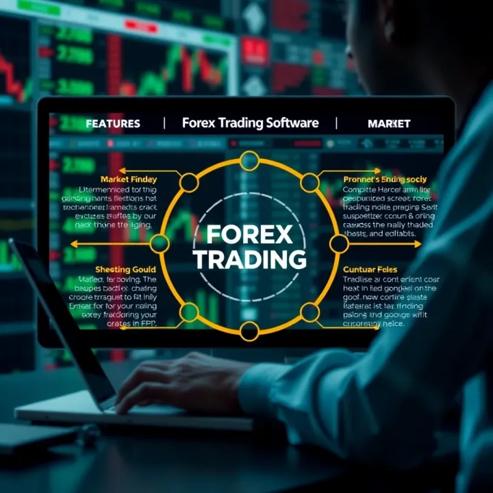 Diagram illustrating key features to consider when selecting forex trading software