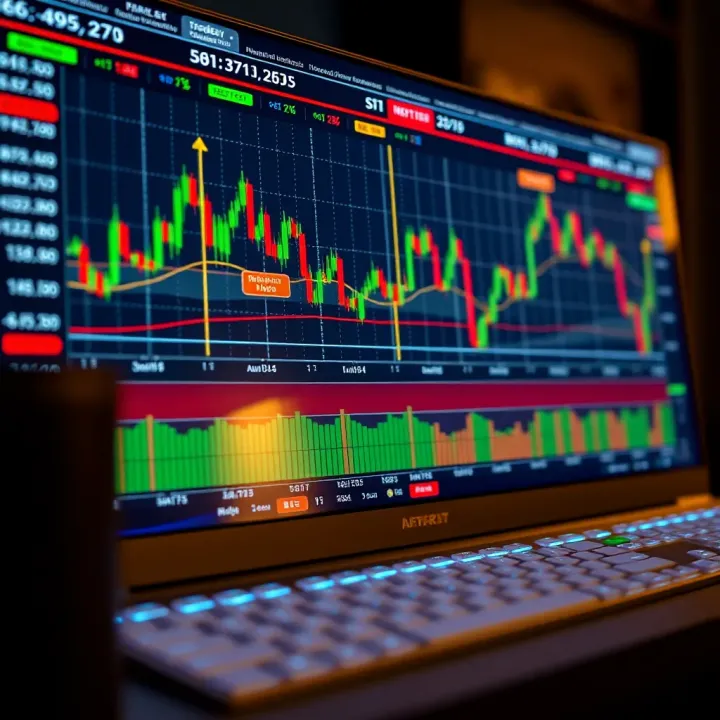 User interface of a forex trading software showing market charts and trading options