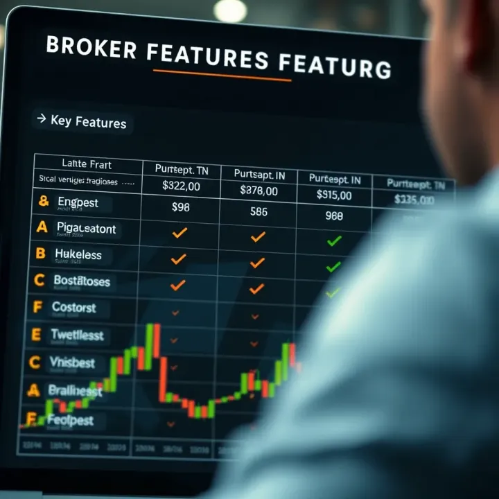Broker Features Comparison for Effective Forex Scalping Comparison chart illustrating key features of different forex brokers suitable for scalping strategies