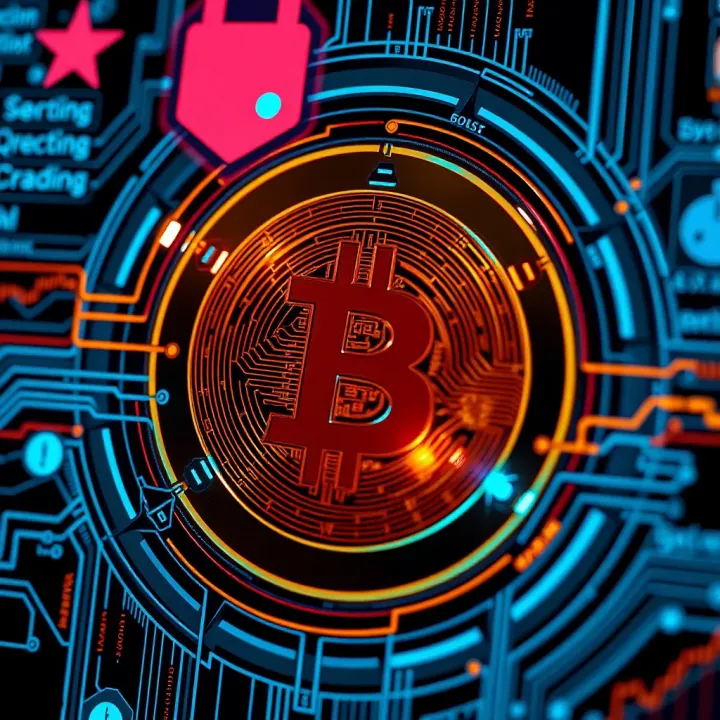 Visual representation of security features including encryption and multi-factor authentication for safe crypto transactions