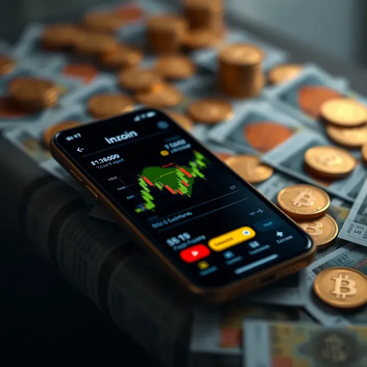 Mobile phone displaying a user-friendly cryptocurrency trading app interface with Nigerian currency symbols