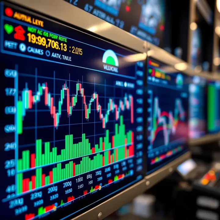 Graph showing forex trading robot performance metrics on a digital interface