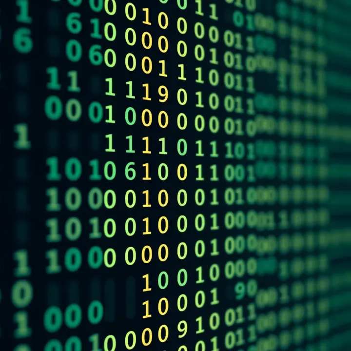 Illustration of binary number system with bits and place values