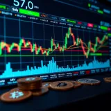 Digital interface displaying various cryptocurrency coins and trading charts