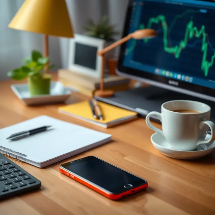 Simple Offline Opportunities for Earning Daily Income Desk with smartphone, notepad, and coffee cup depicting planning for simple offline money-making activities