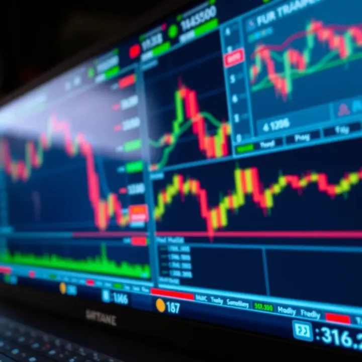 Interactive forex trading platform interface displaying currency charts and market data