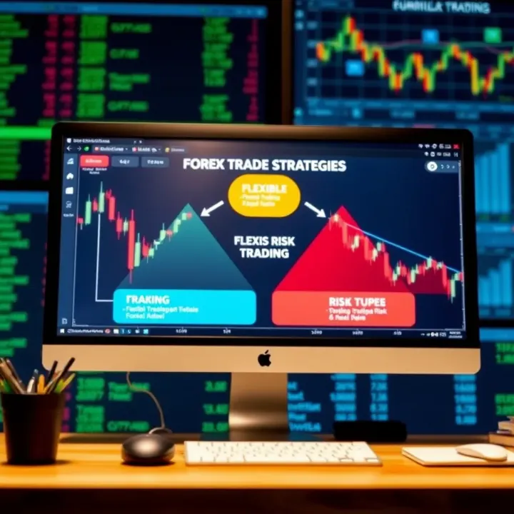 Diagram showing flexible trading strategies and risk management tools on a computer screen