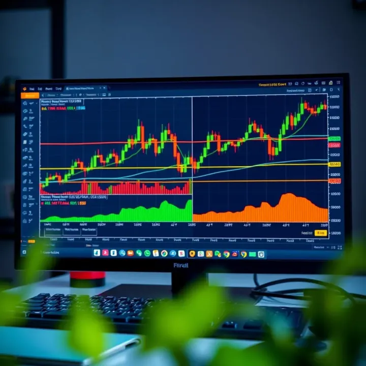 Computer screen displaying forex trading charts on trusted platform