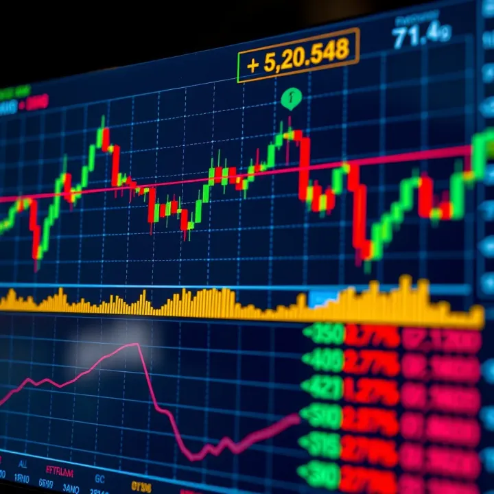 Chart displaying currency price fluctuations on a trading platform