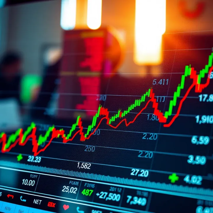 Graph showing currency exchange rate fluctuations over time