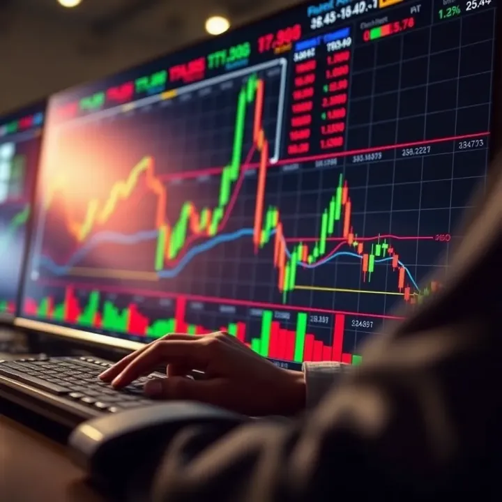 Illustration of financial charts and risk management for forex trading in Nigeria