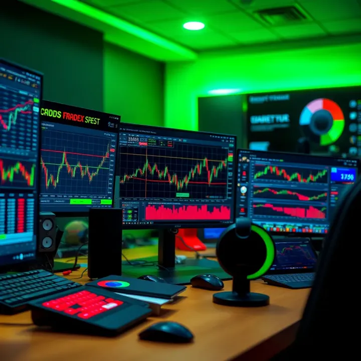 Trading workstation displaying forex charts and market analysis tools