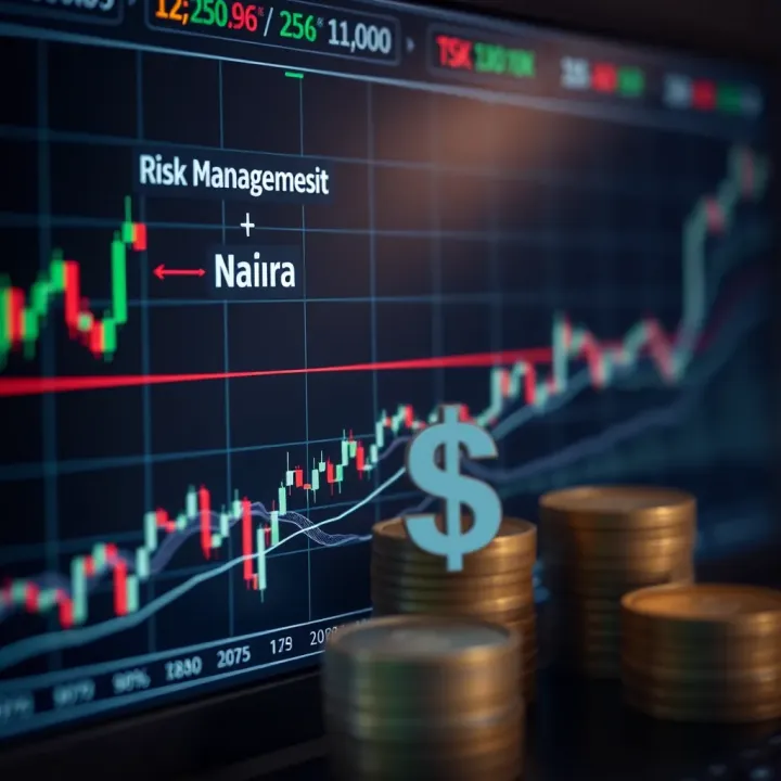 Graph showing risk management concepts and Nigerian Naira currency symbols