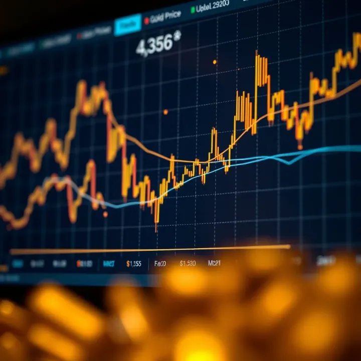 Trends Impacting Gold Price Dynamics Graph showing gold price fluctuations over time with financial data points