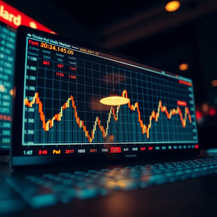 Graph showing impact of economic announcements on stock market trends