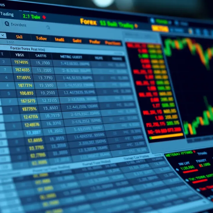 Spreadsheet showing forex broker comparison metrics for selecting the best trading platform
