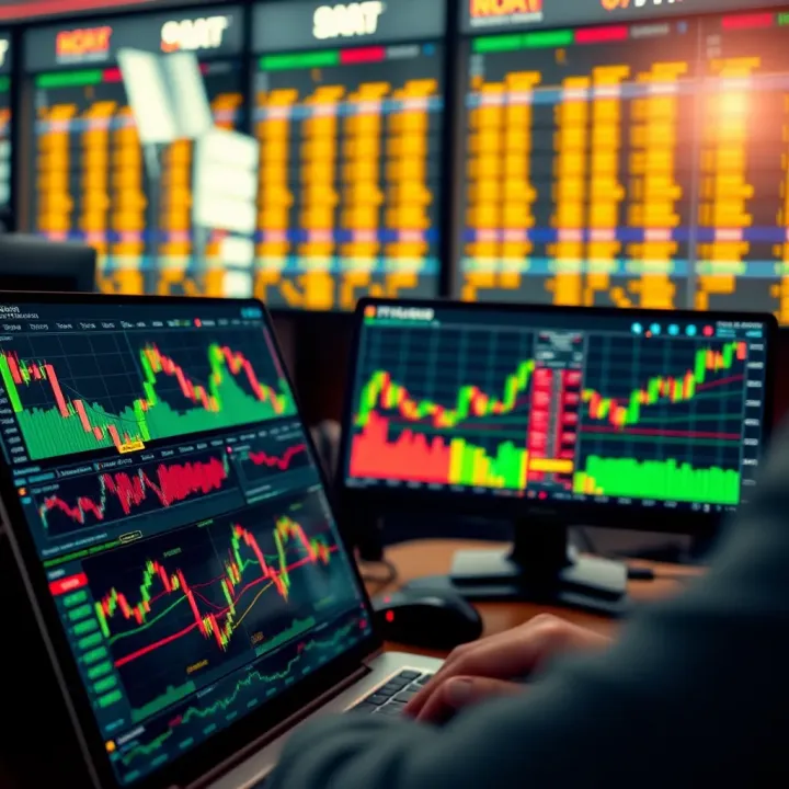 Illustration of market analysis tools and charts used for binary options trading in Nigerian markets