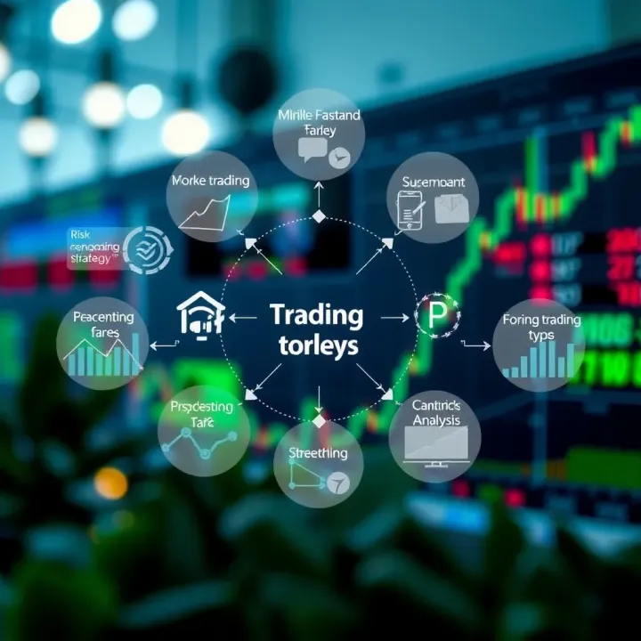 Diagram illustrating key components of forex trading strategy including risk management and market analysis