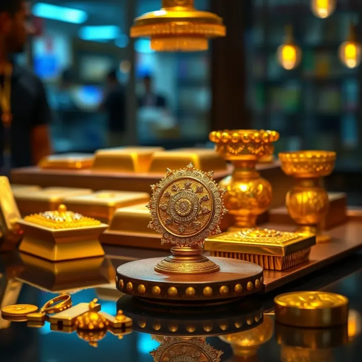 Comparison display of various gold purities highlighting the unique value of 24K gold