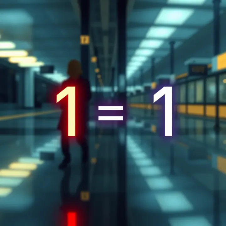Illustration showing the binary addition of one and one resulting in zero with a carryover