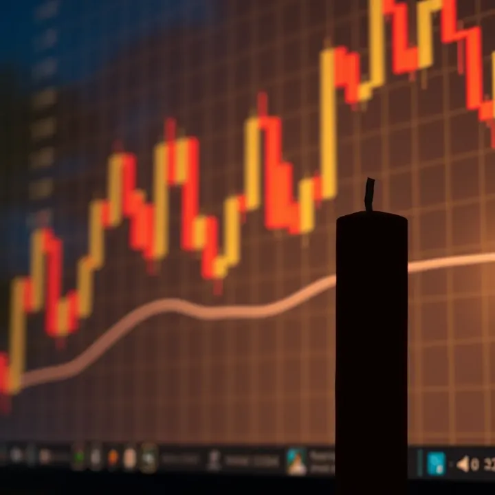 Bearish candlestick pattern showing a long upper shadow and a small real body indicating potential price reversal