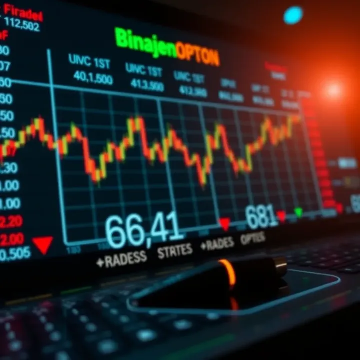 Illustration depicting risks and decision points in binary options trading for investment choices