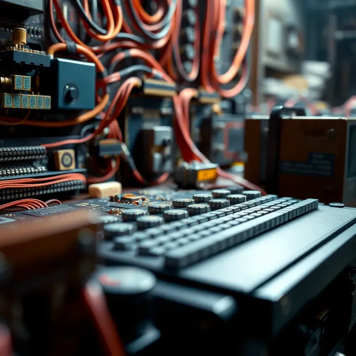 Historic computer circuitry illustrating early binary computing machines