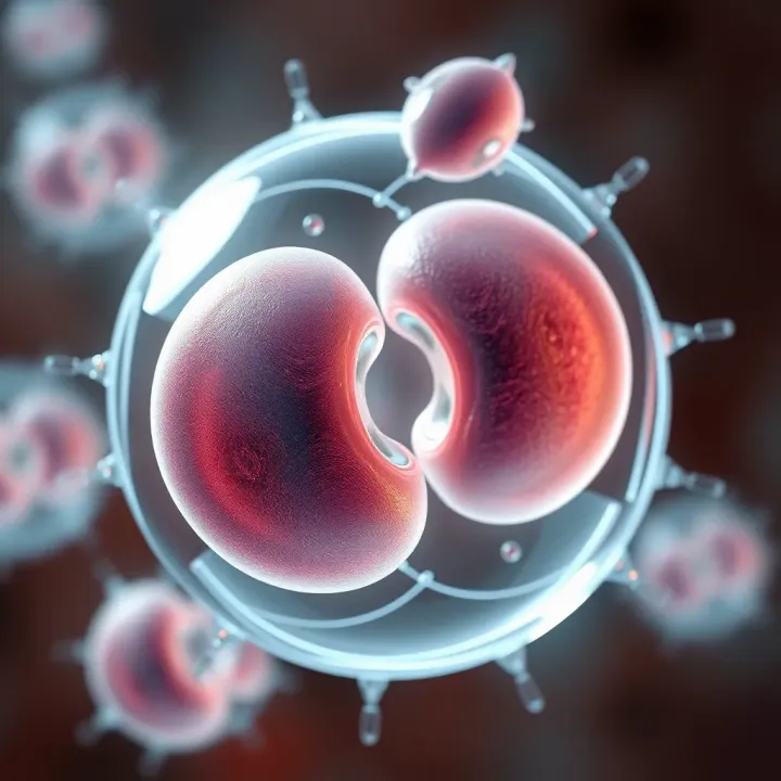 Diagram showing cell division during binary fission in a single-celled organism