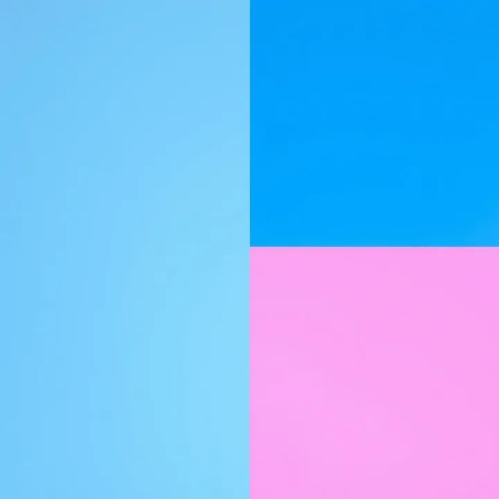 Symbolic representation of binary gender with contrasting blue and pink halves merging into a gradient