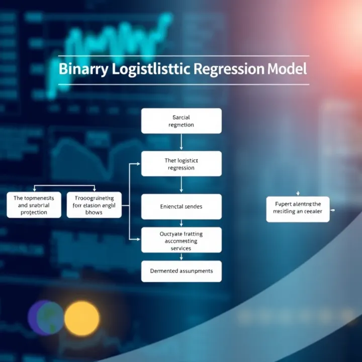 Flowchart illustrating key components and assumptions of binary logistic regression modeling