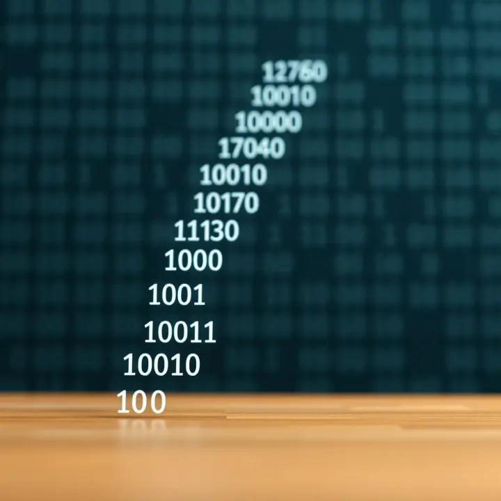 Diagram showing the sequence of binary values in an ascending order