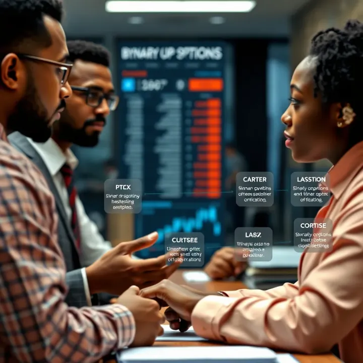 Diagram showing the workflow between a binary options broker and traders