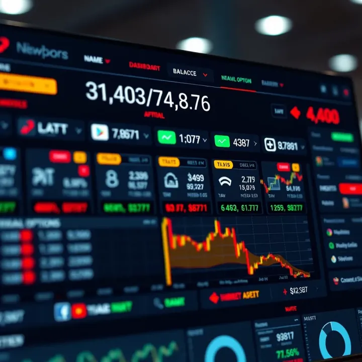 Dashboard of a binary options demo account showing various trading assets and virtual balances