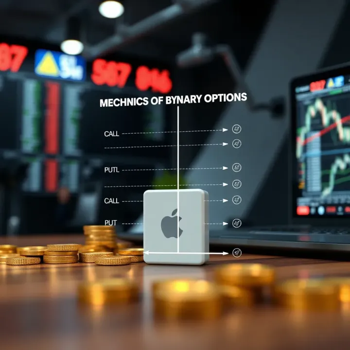 Diagram showing how binary options trading works with call and put choices