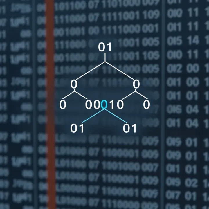 Diagram showing the structure of a binary tree with nodes connected by branches