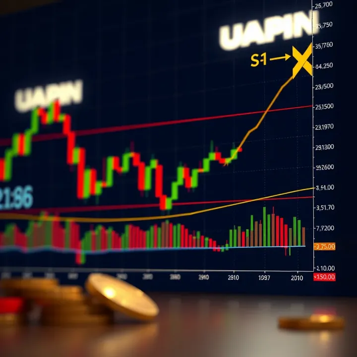 Diagram illustrating bearish crypto chart pattern with downward trend and resistance levels