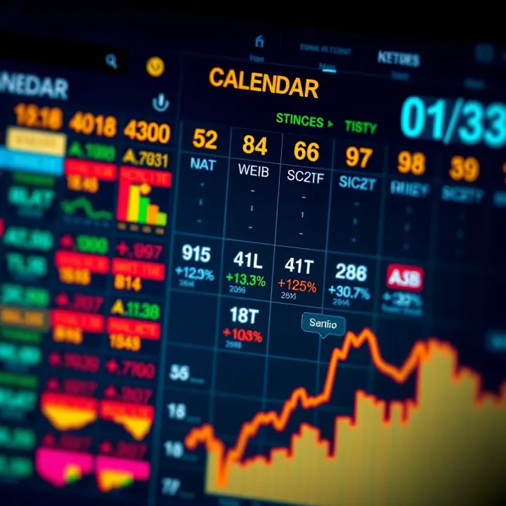 Calendar displaying key economic events influencing forex markets