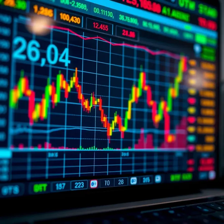 Chart showing forex market trends and financial data analysis