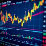 Chart displaying forex market trends with candlestick patterns and indicators
